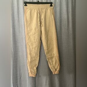 Khaki Drawstring Jogger Pants